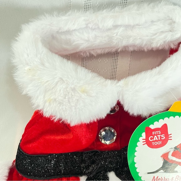 Merry & Bright Costume Dog XS Pet Mrs Claus Christmas Dress Xmas Bling - Picture 4 of 13